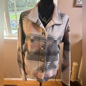 Southwestern Patterned Button-Up Jacket